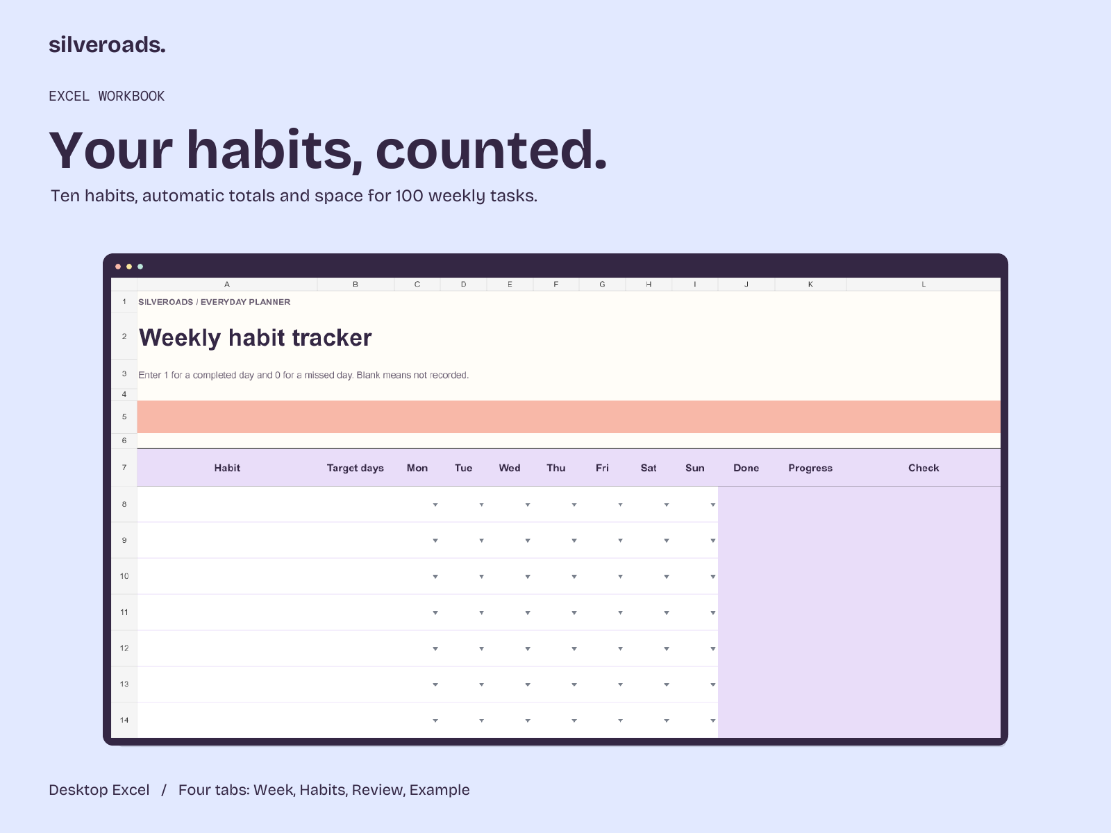 weekly workbook: actual included files