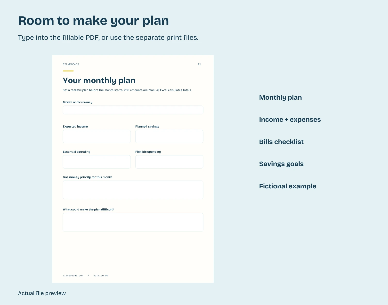 Household budget planner - actual file preview - worksheets